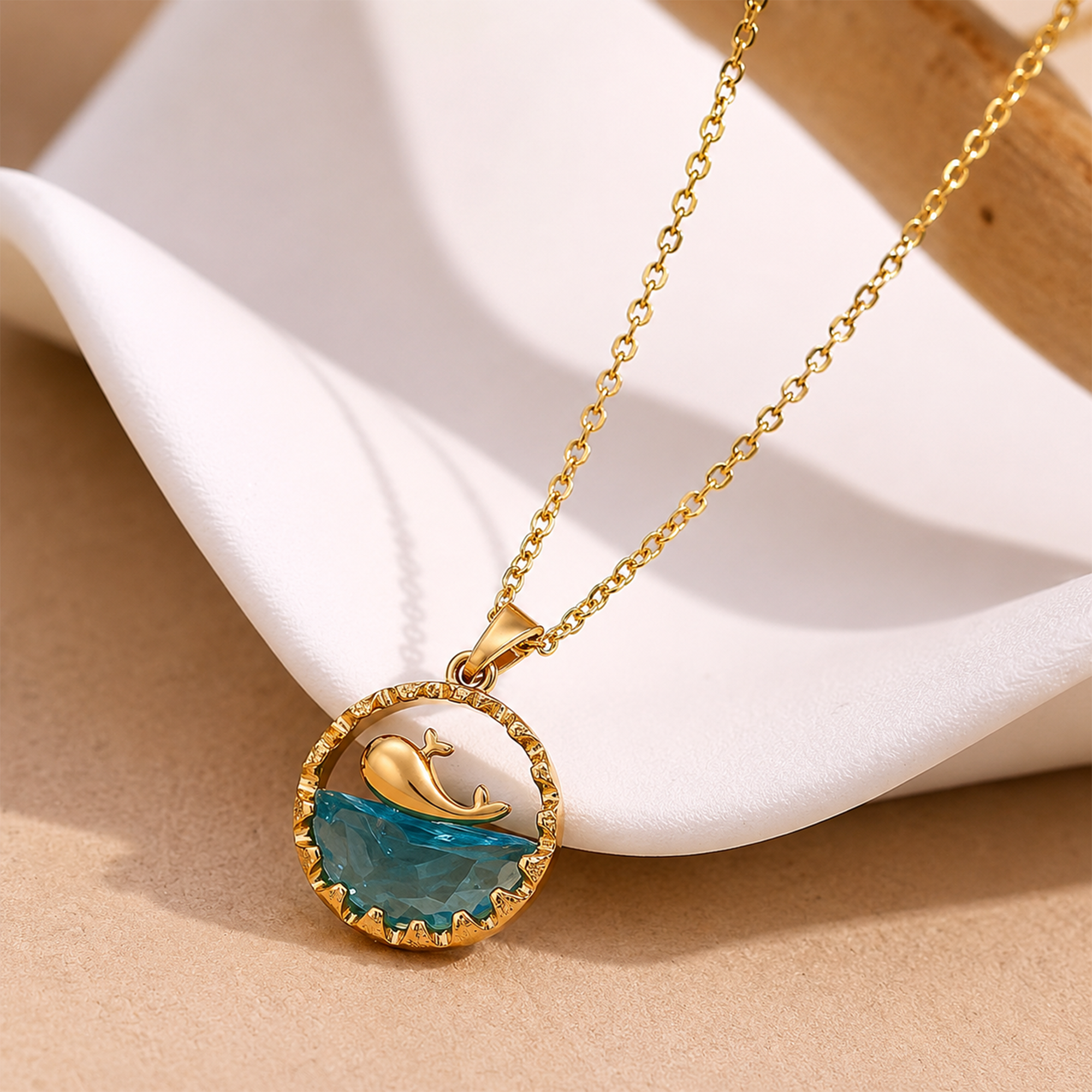 Whale Blue Crystal Necklace