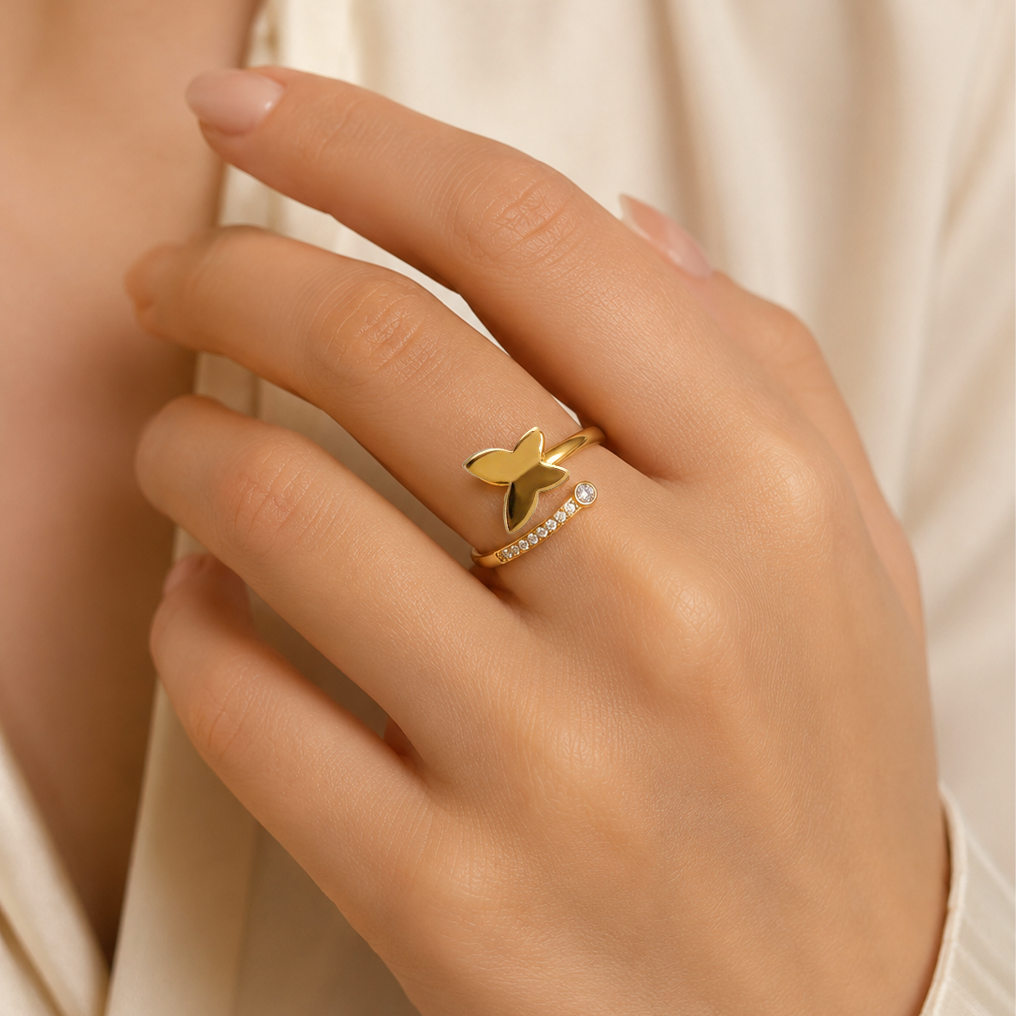 Golden Butterfly Ring