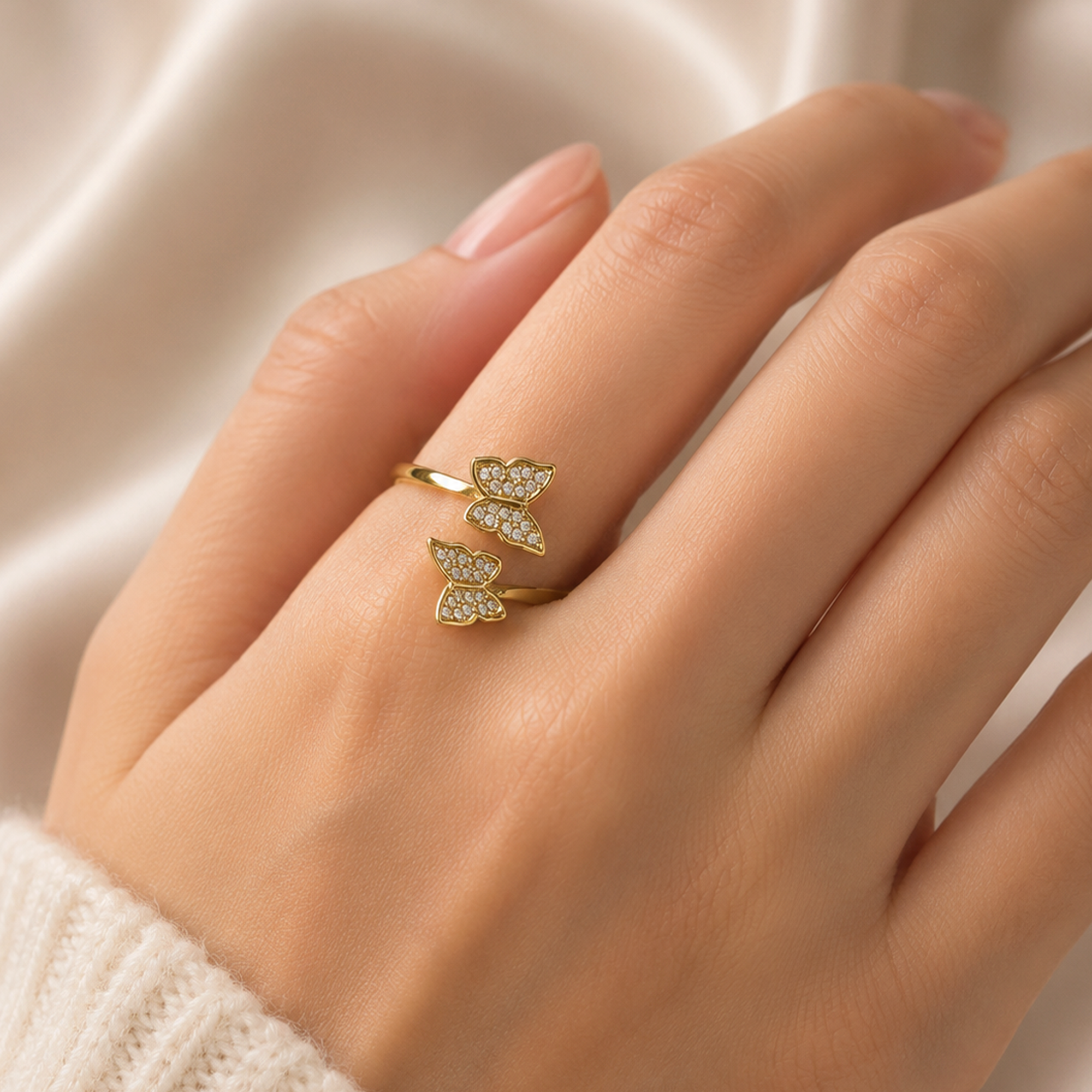 Double Butterfly Ring