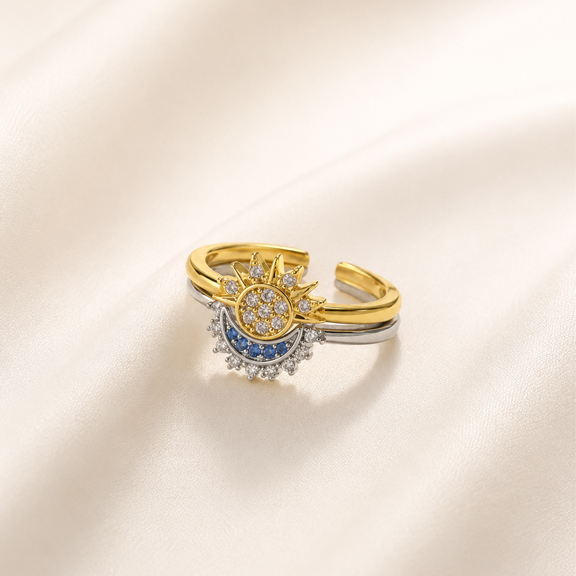 Sun & Moon Ring Set