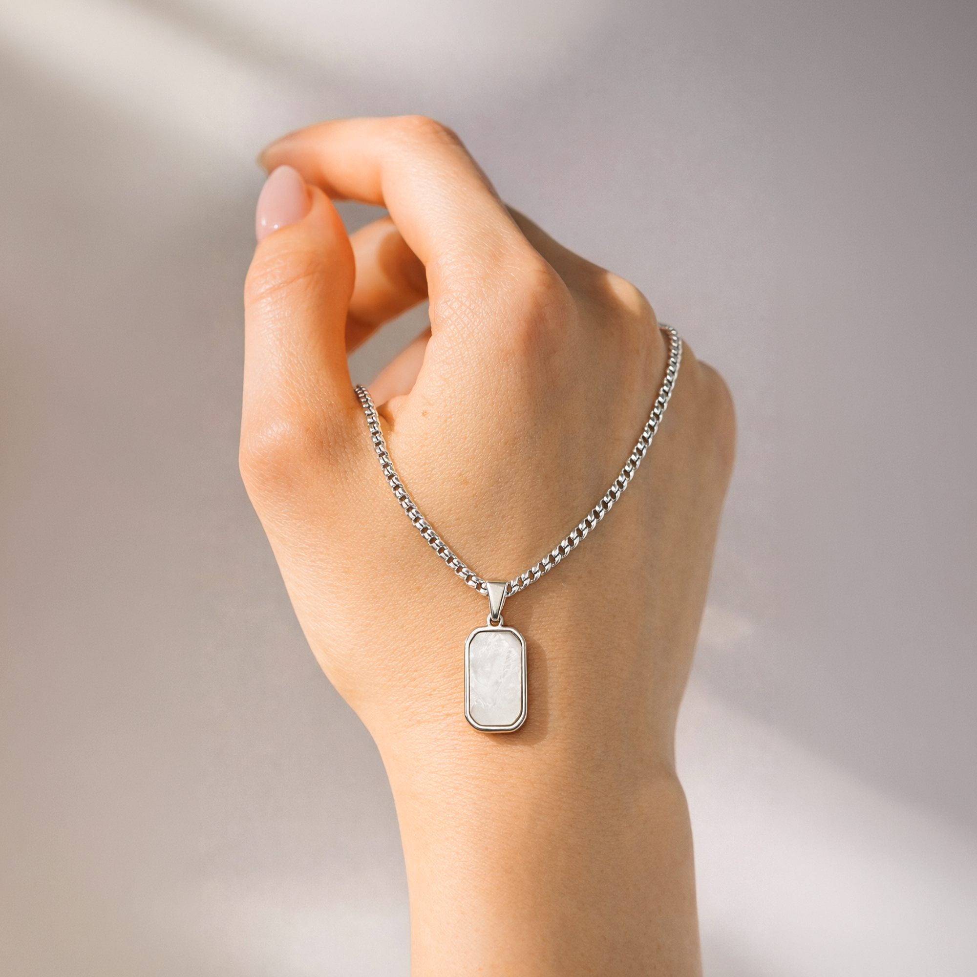 Dual Shade Tag Necklace