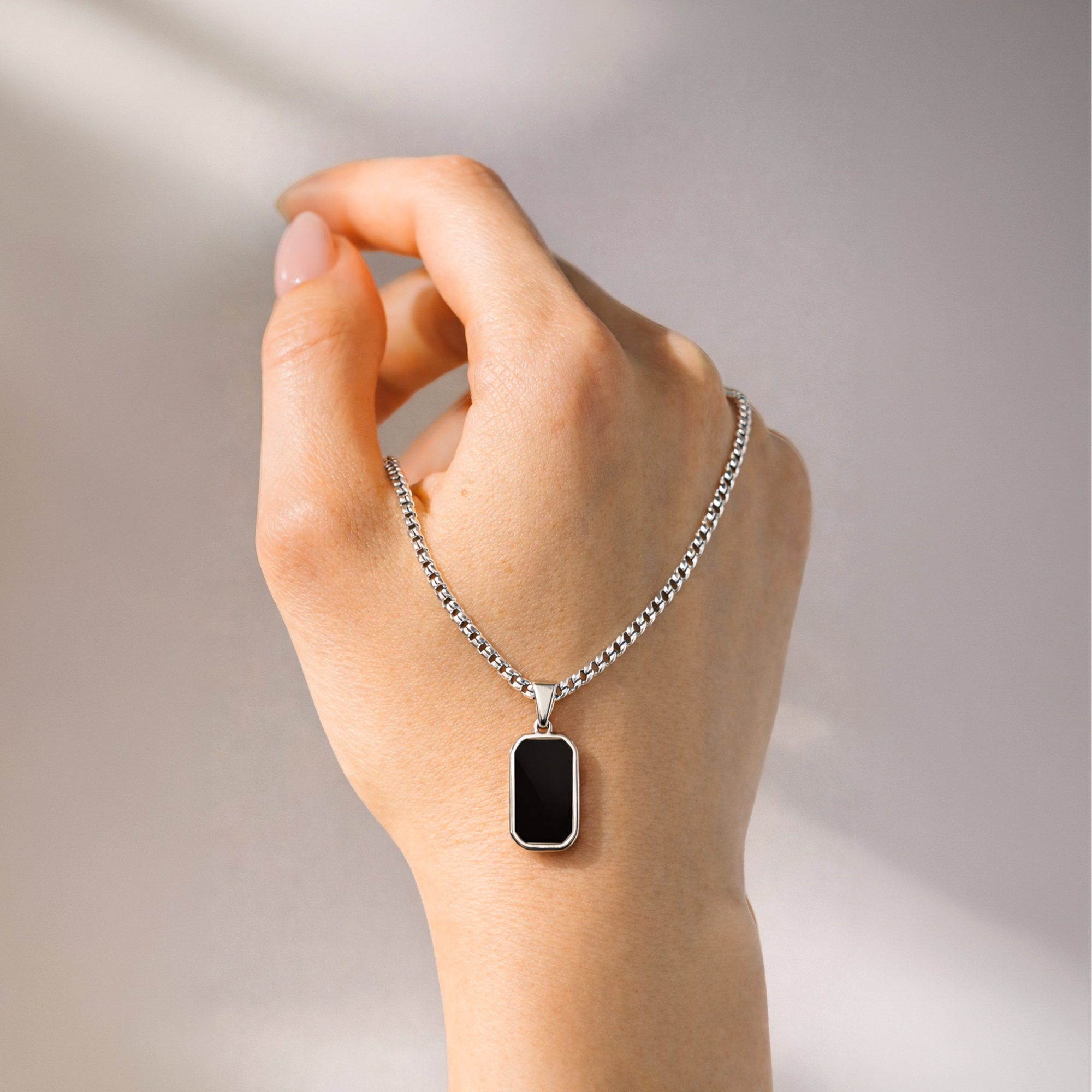 Dual Shade Tag Necklace