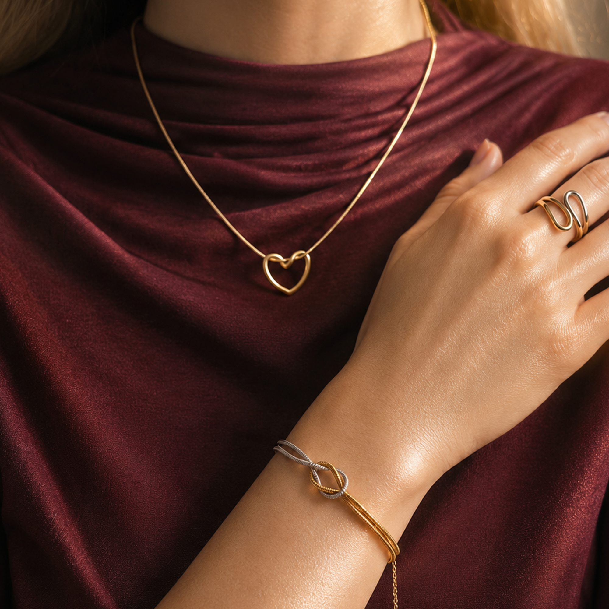Open Heart Set – Necklace, Bracelet & Ring