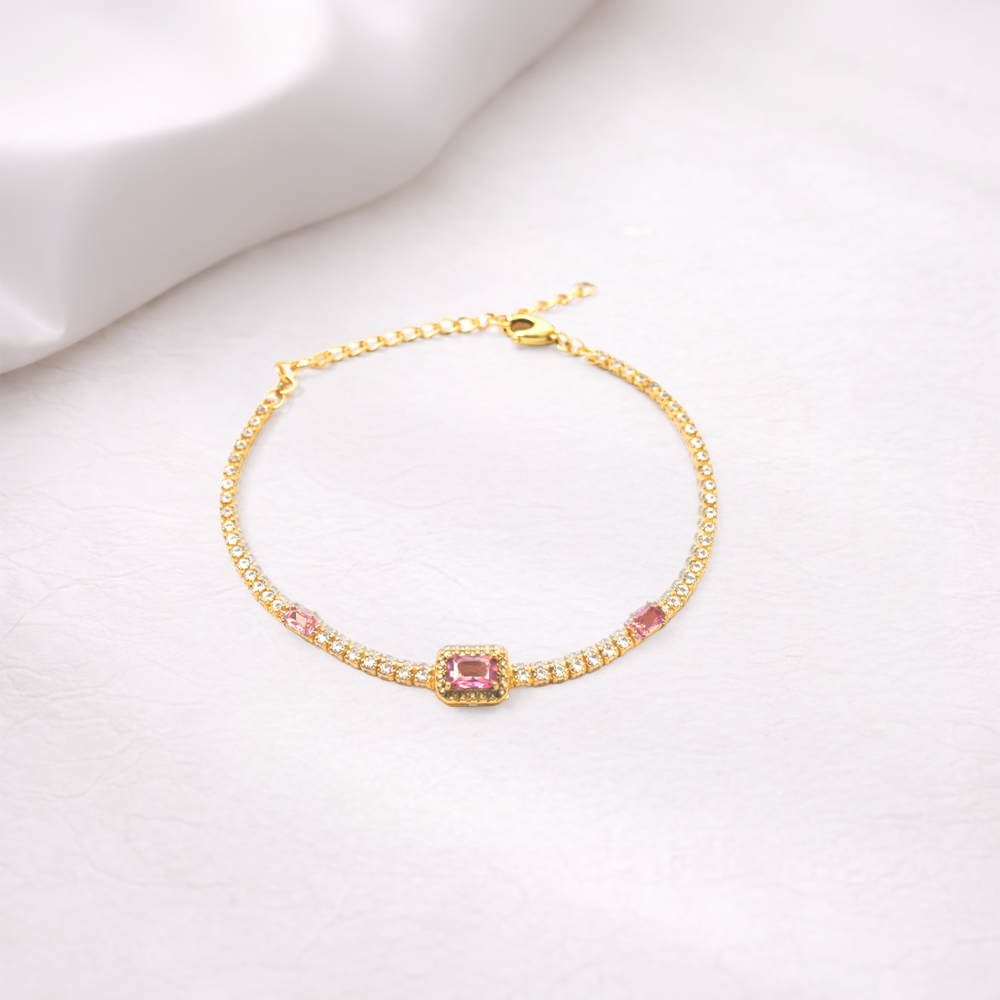 Classy Pink Zircon bracelet