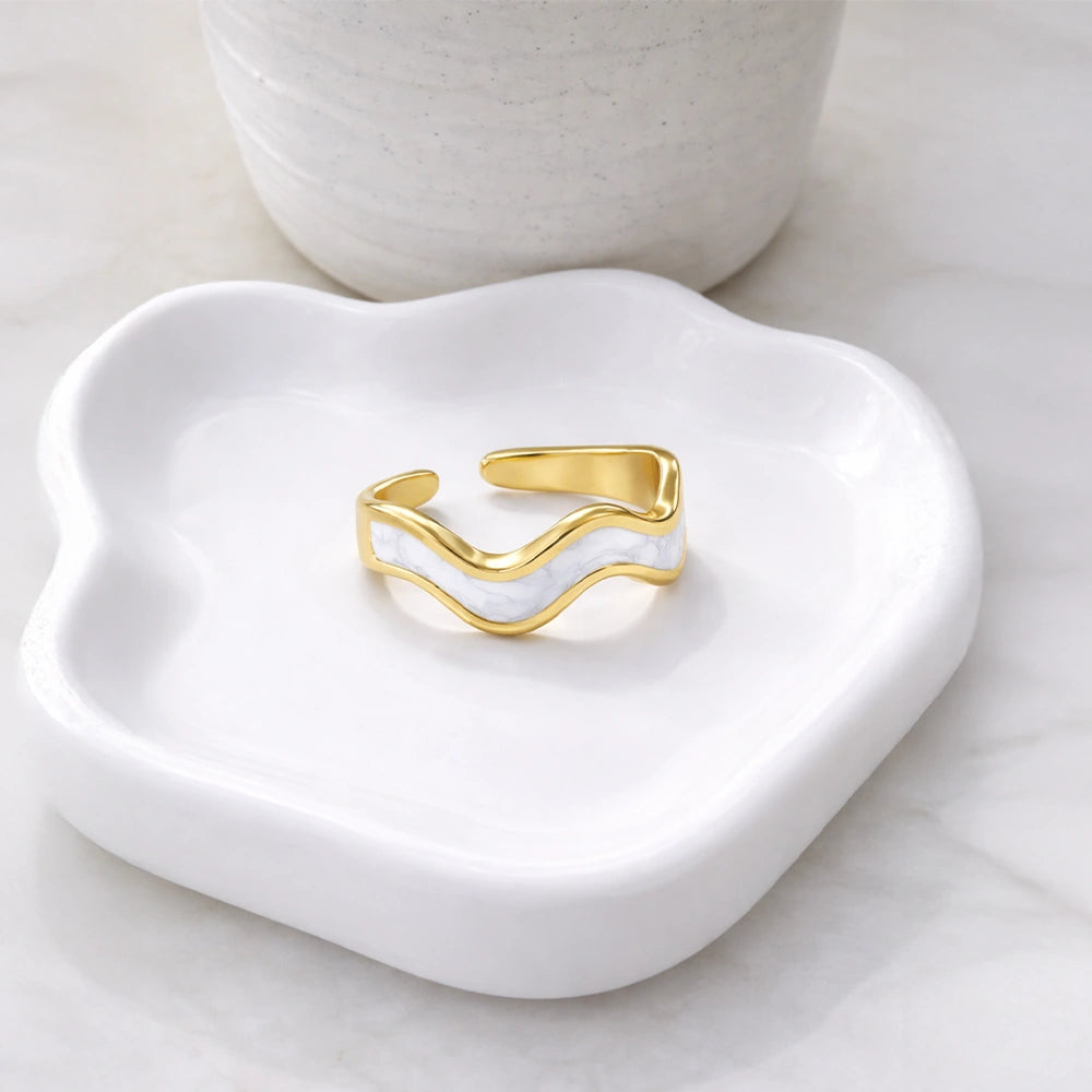 White Wavy Ring