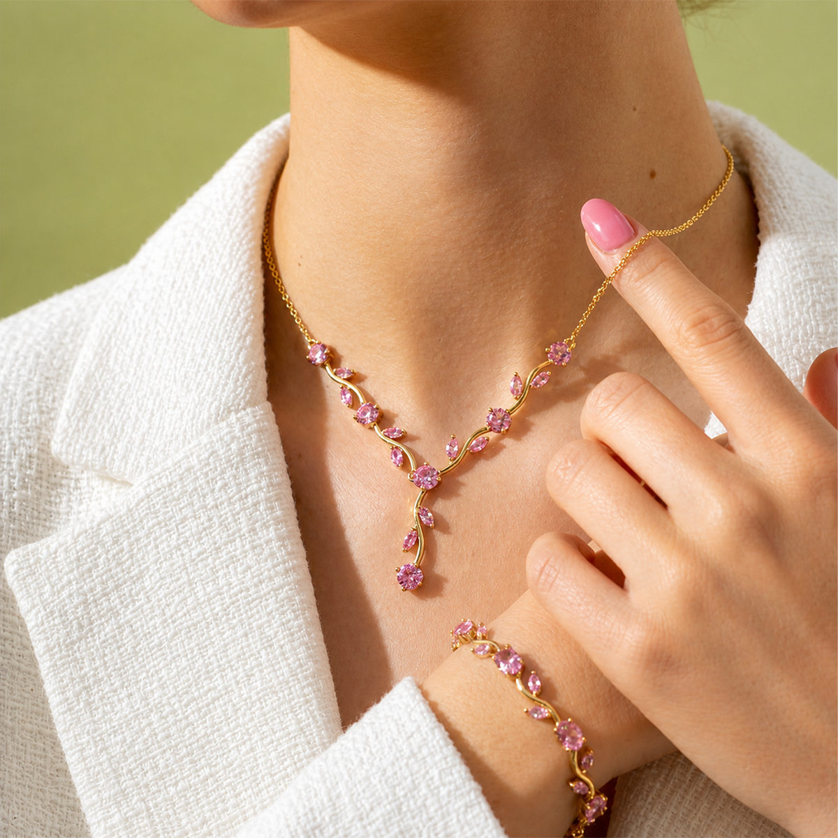 Rose Scarlet Vine Jewelry Set