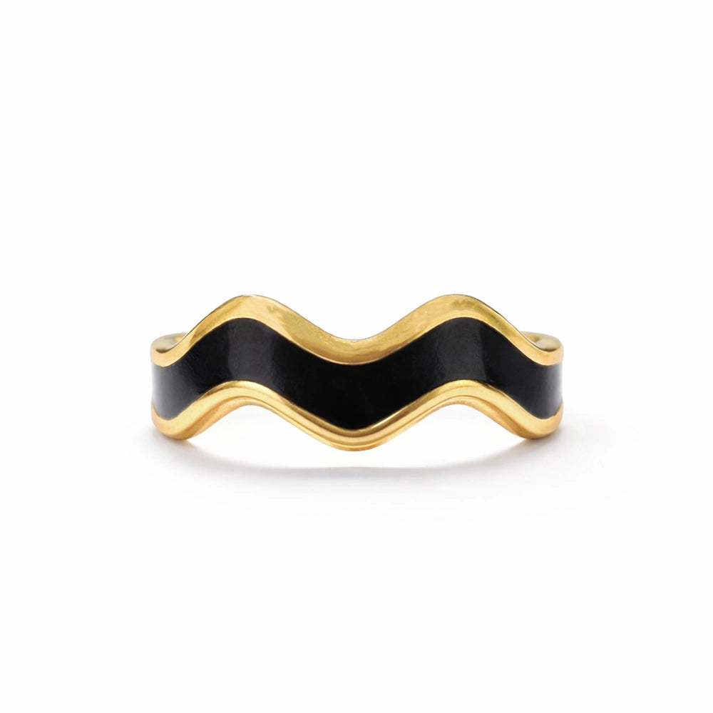 Black Wavy Ring