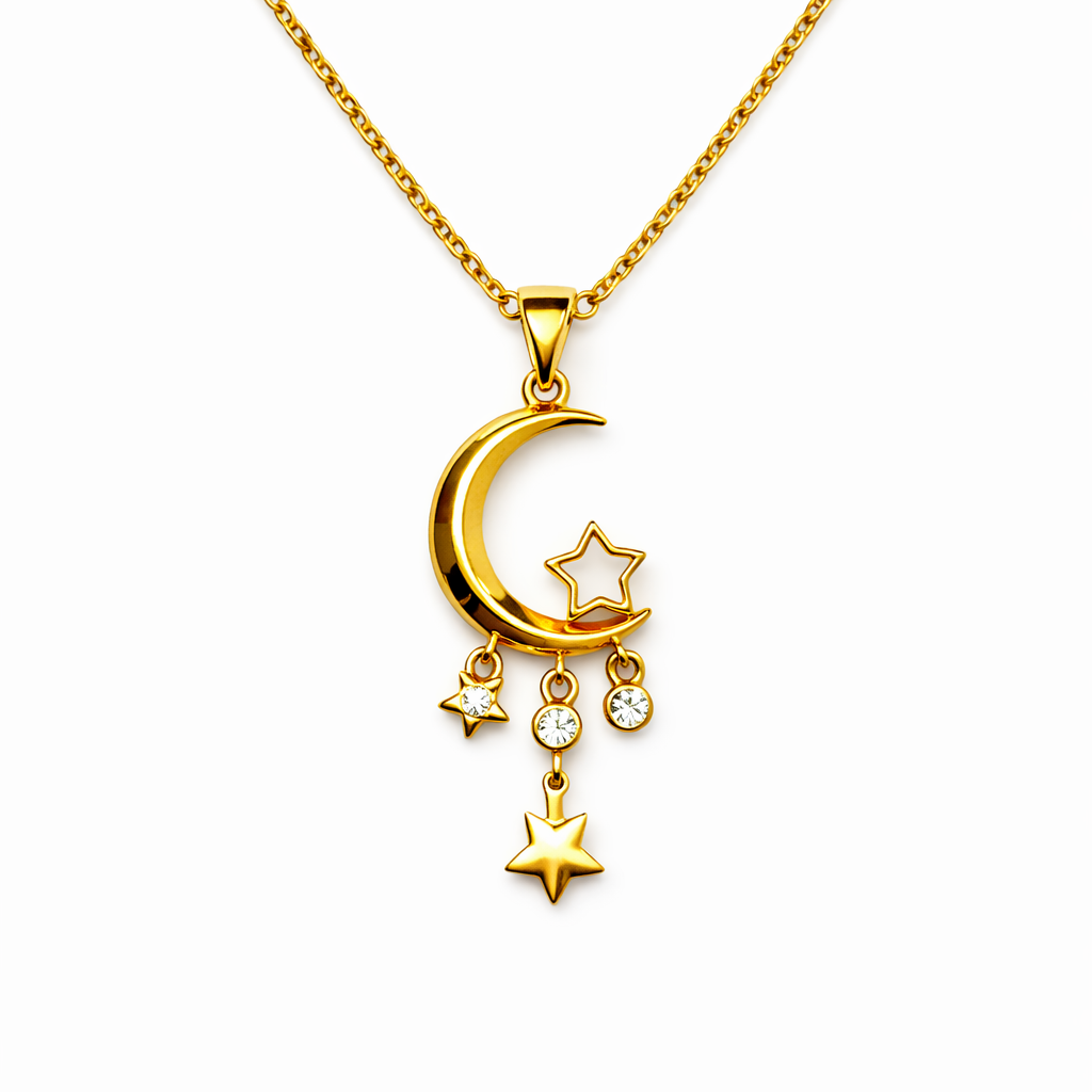 Ramadan crescent with stars