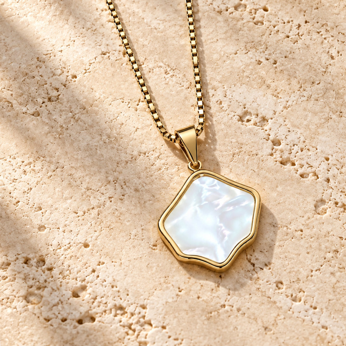 Golden Organic Pearl Necklace