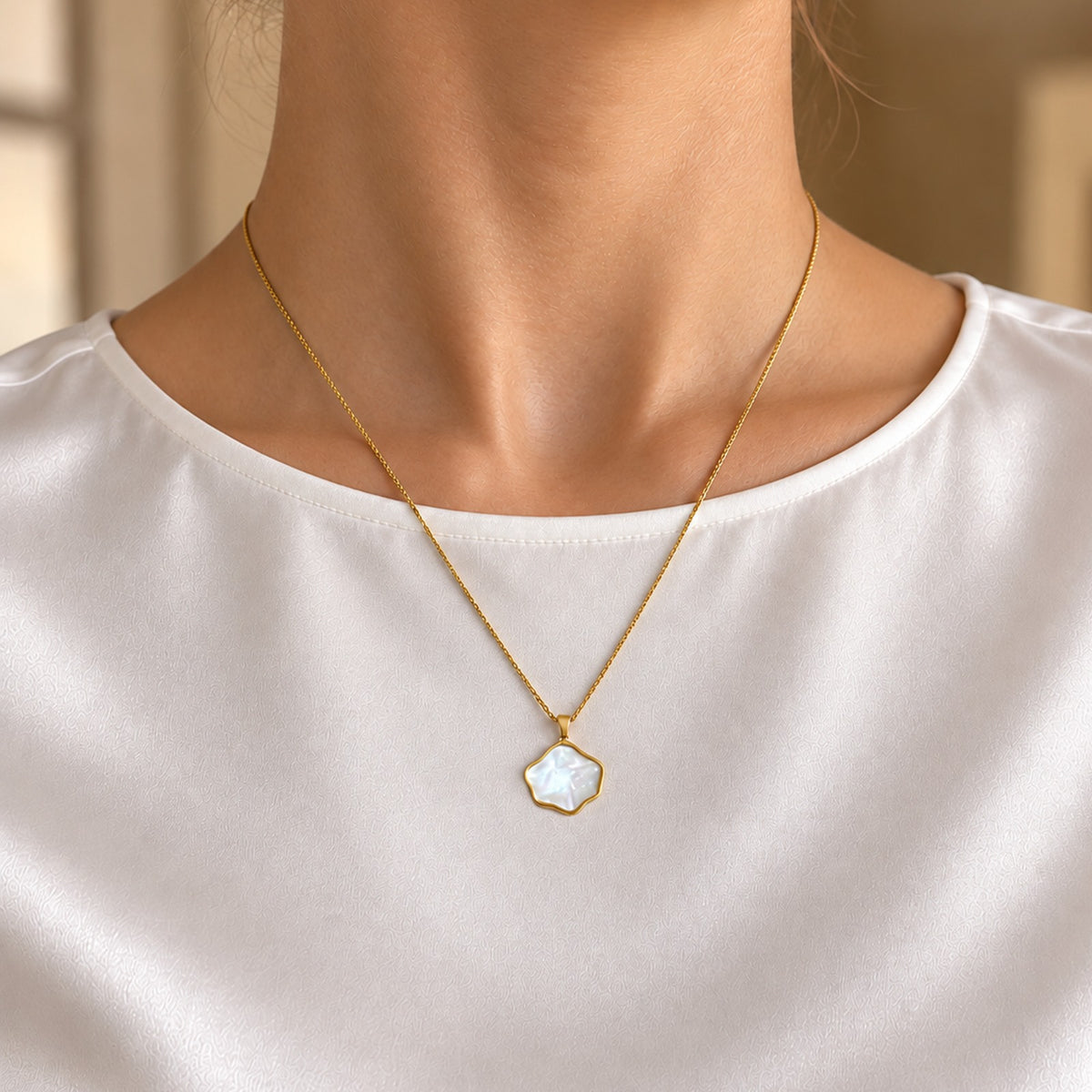 Golden Organic Pearl Necklace