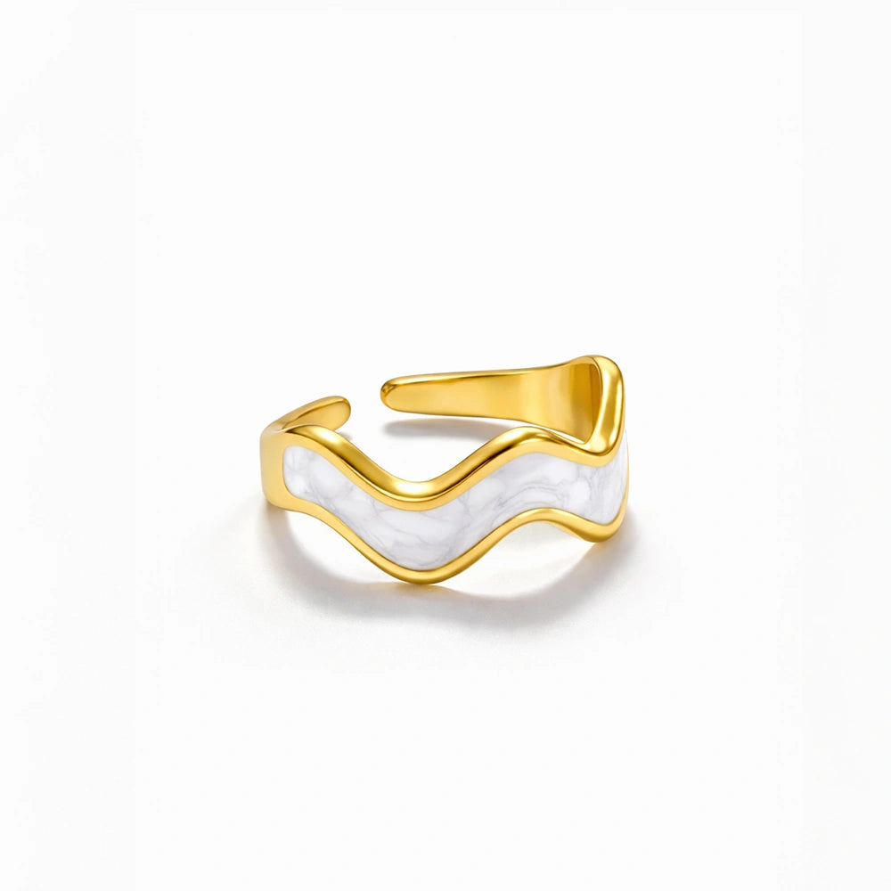 White Wavy Ring