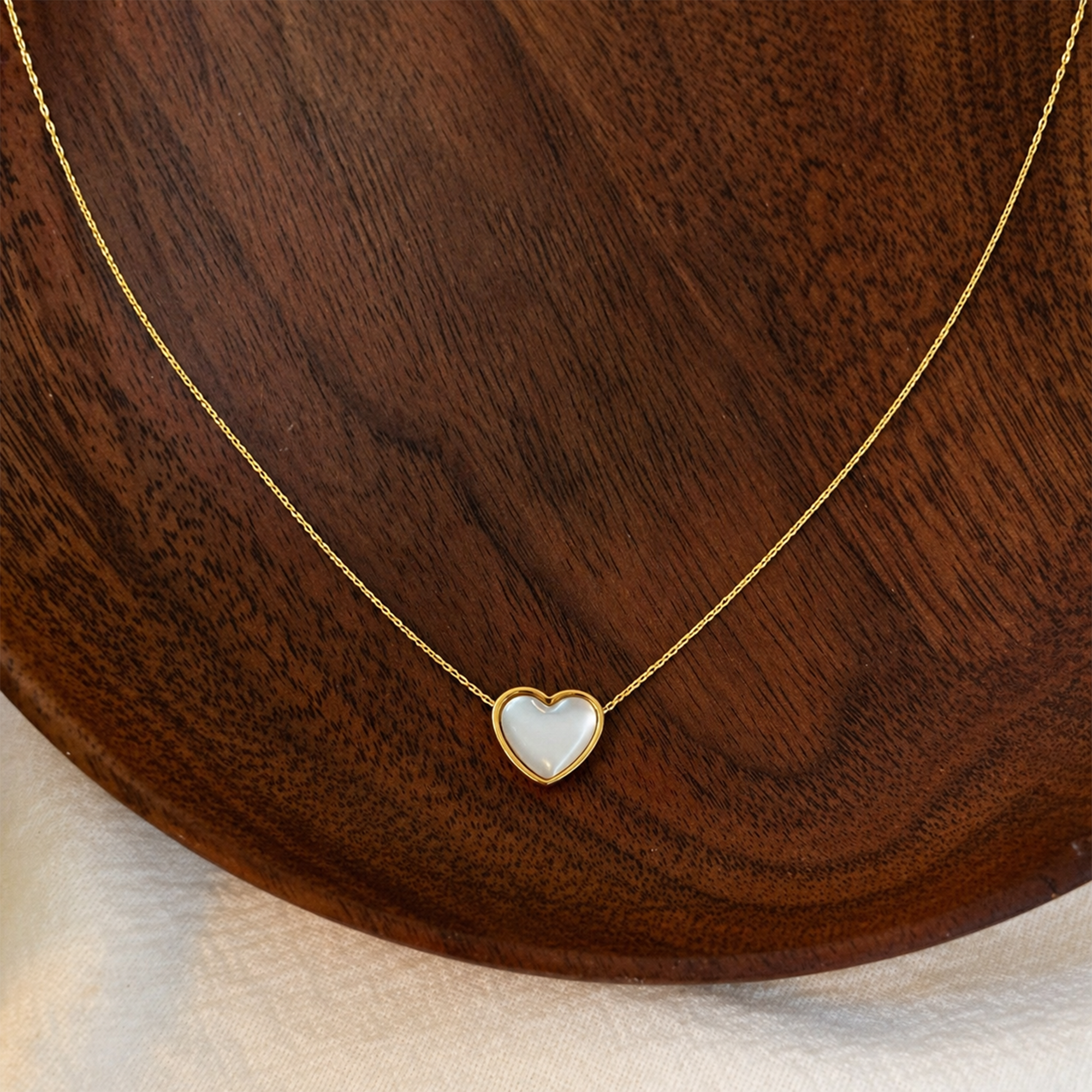 Mini Pearl Heart Necklace