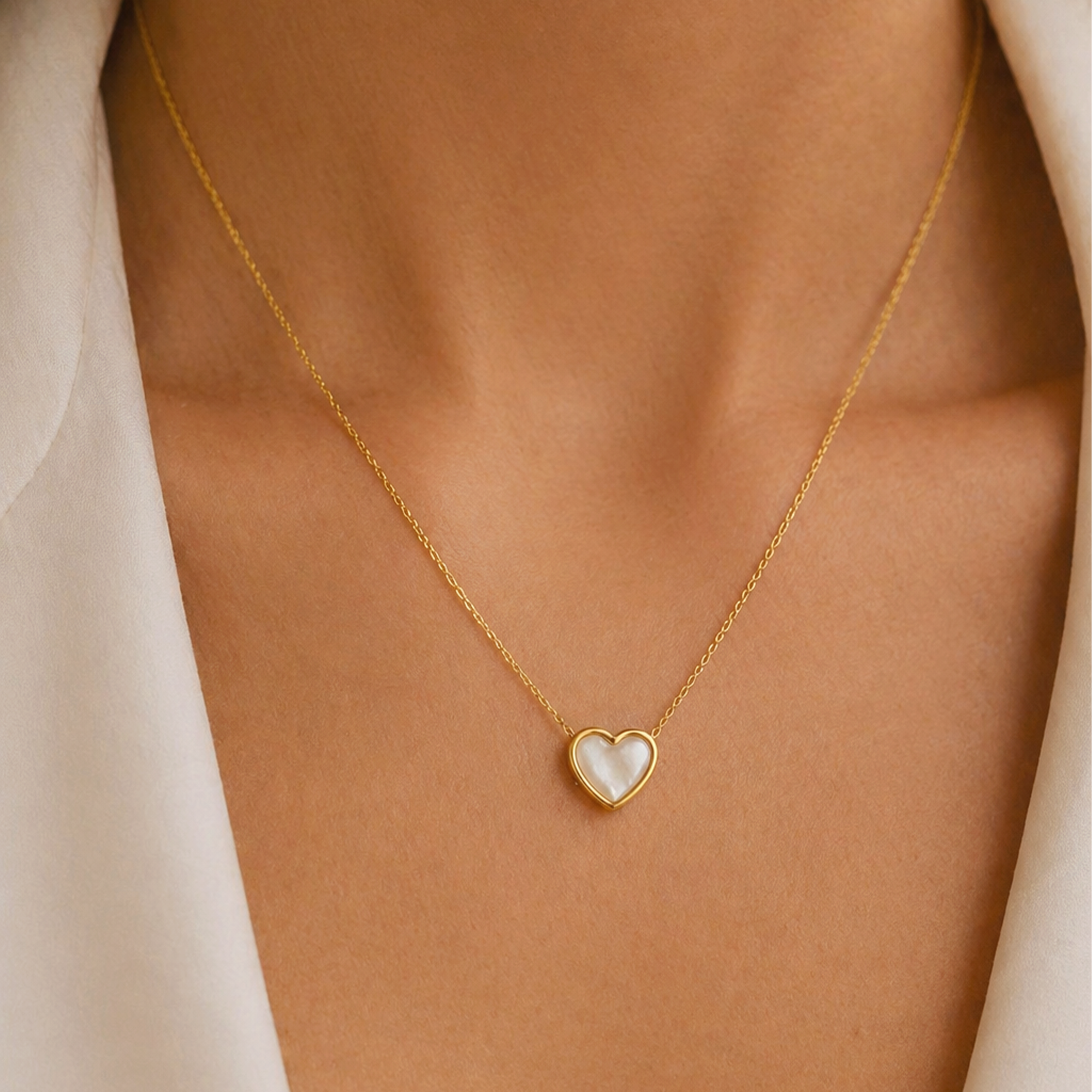 Mini Pearl Heart Necklace