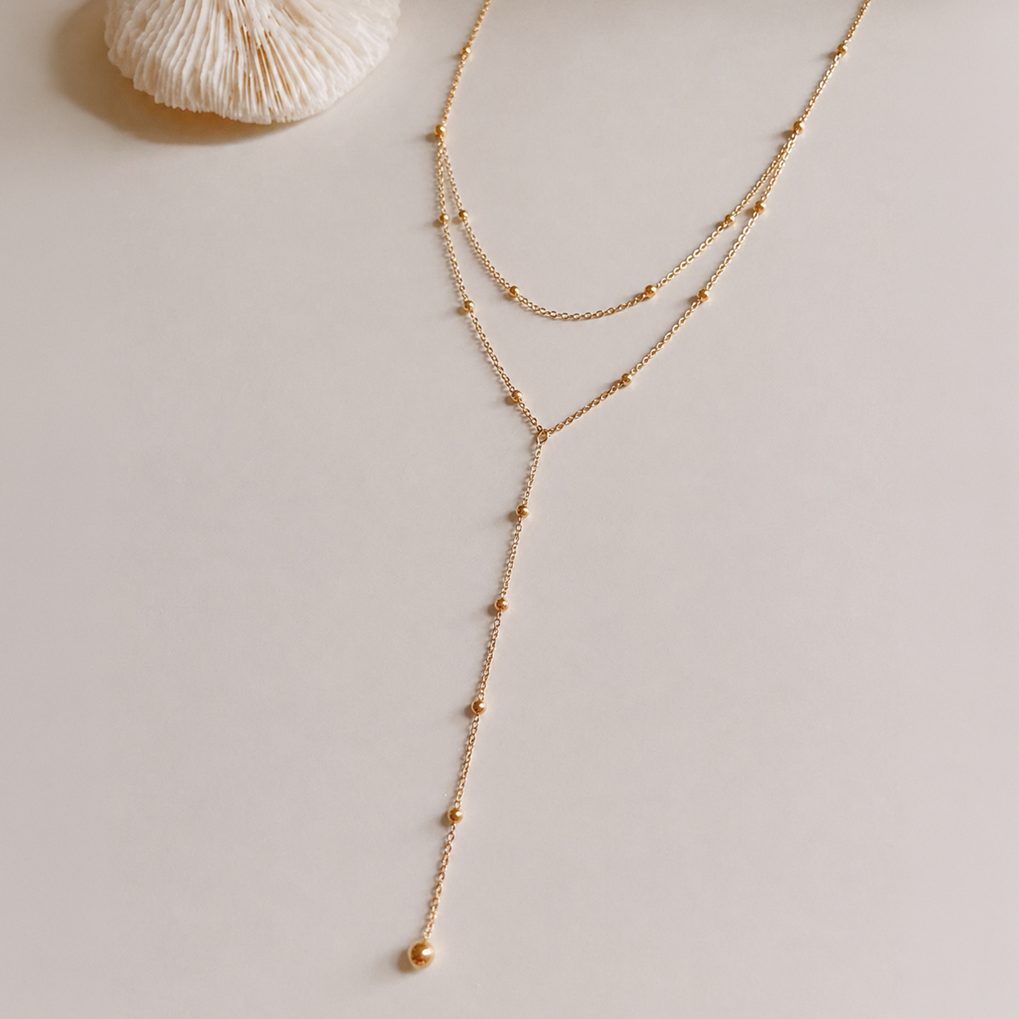 Golden Drop Layered Necklace