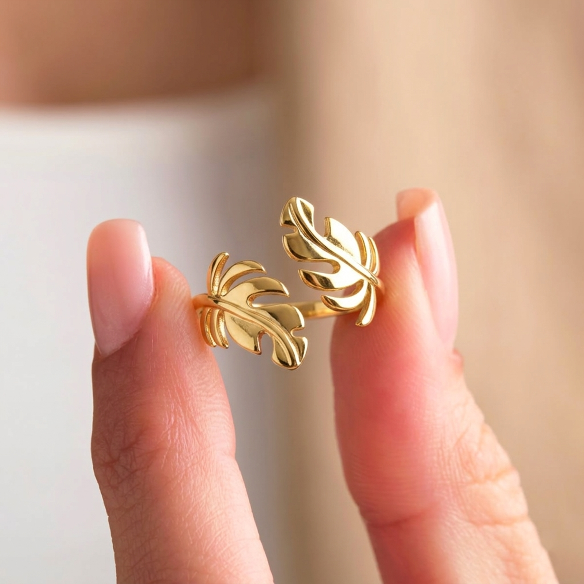 Golden Leaf Ring