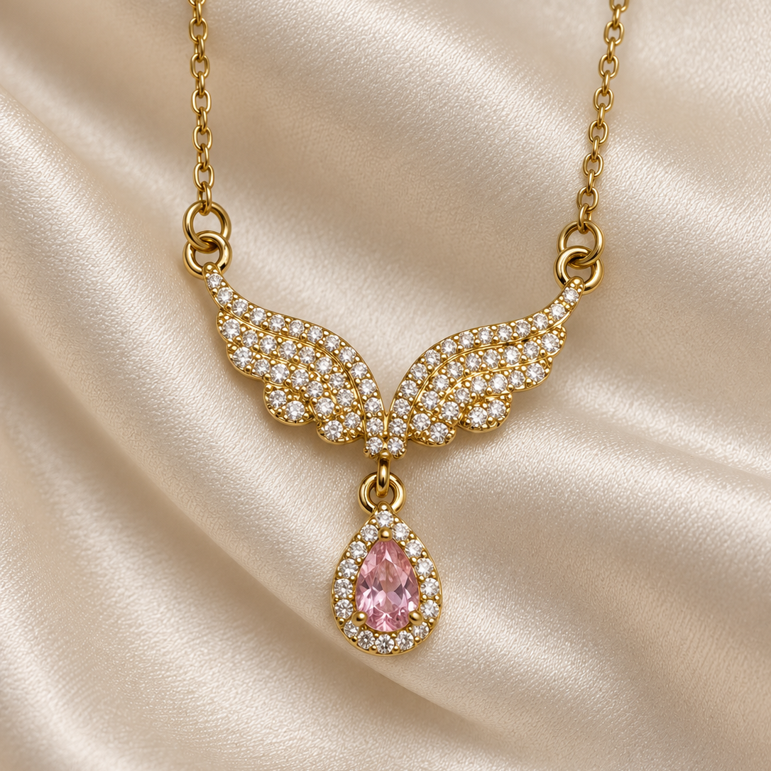 Angel Wing Pink Necklace
